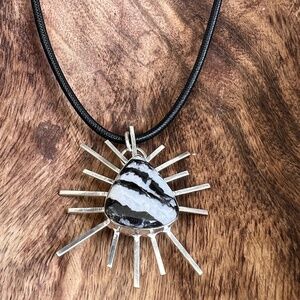 925 Sterling Silver White buffalo Turquoise Necklace Womens SUN Gemstone Jewelry